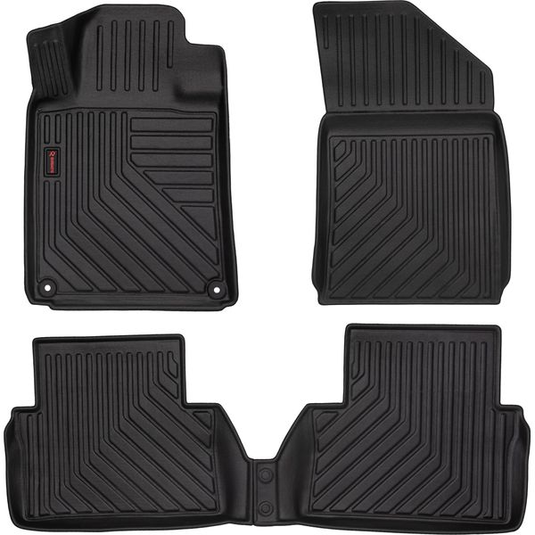 Tappetini Auto In Gomma 3D Wielganizator Per Peugeot 508 I Berlina, Station Wagon, Sw, Rxh (2010-2018) – Neri, Bordo Alto, Set 4 Pz-image