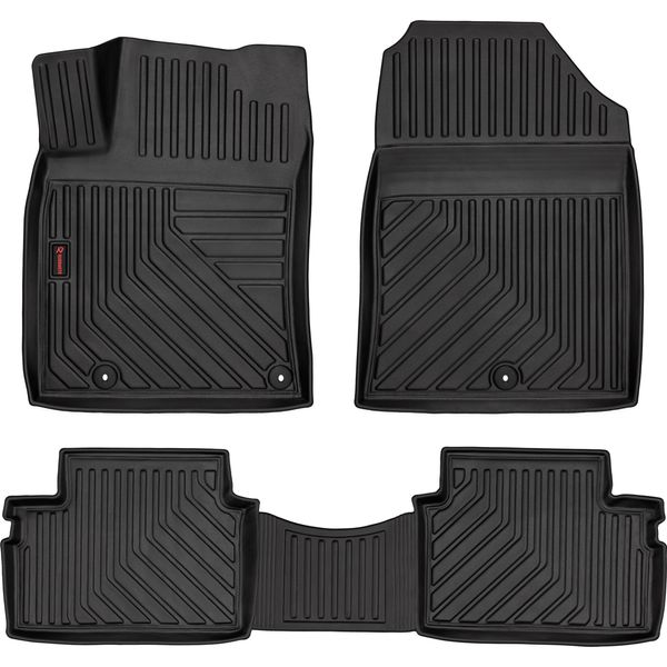 Tappetini Auto In Gomma 3D Wielganizator Per Hyundai I30 Iii Fastback, Hatchback, Station Wagon (2016-) – Neri, Bordo Alto, Set 4 Pz-image