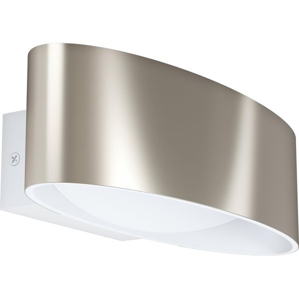 Lampada Da Parete/Soffitto Maccacari Illuminazione - L27 X H7,5 X AL13 Cm - Bianco, Nichel Opaco - IP20-image