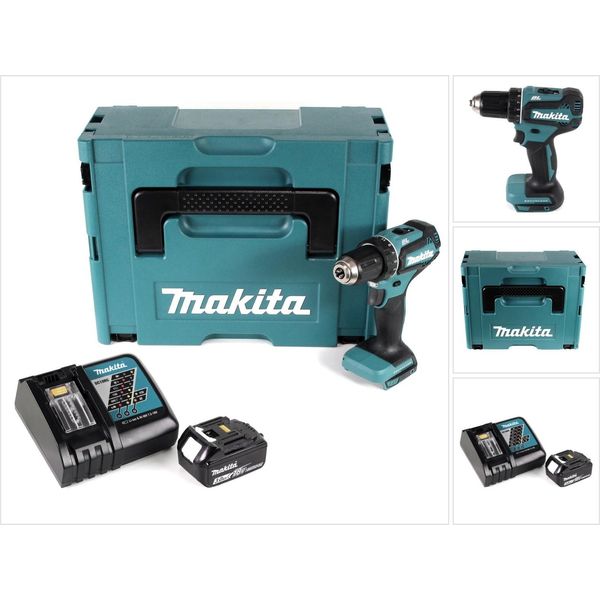 Trapano Avvitatore A Batteria Makita Ddf 485 RF1J 18V 50Nm In Makpac + 1X Batteria 3,0 Ah + Caricabatterie-image