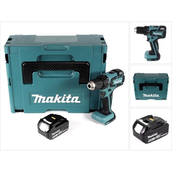 Makita Ddf 459 T1J 18 V Trapano Avvitatore A Batteria In Valigetta Makpac + 1X Batteria 5,0 Ah - (Senza Caricatore)-image
