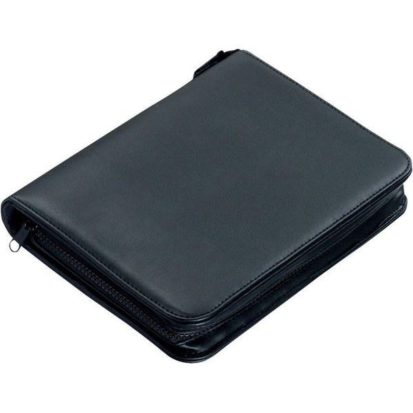 Alassio® 30006 Raccoglitore Ad Anelli Luino - A5, 25 X 17,5 X 4 Cm, 4 Anelli, Pelle Finta, Nero-image
