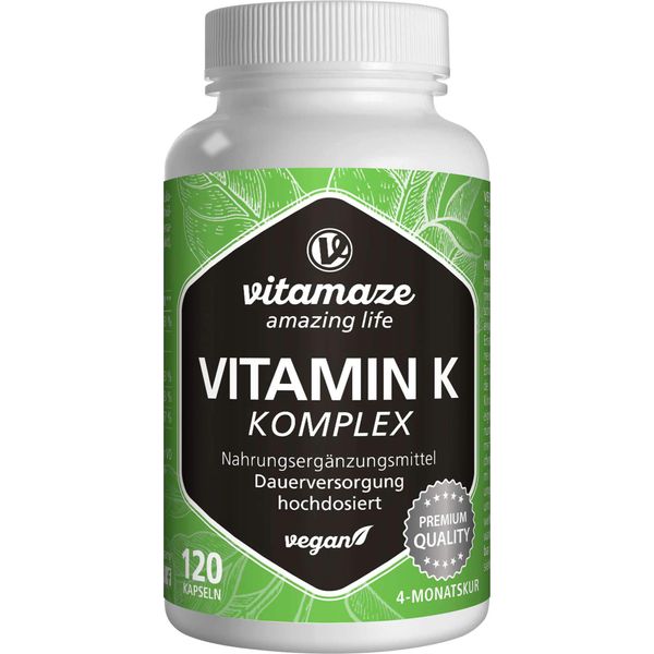 Vitamina K1+K2 Complesso Vegano Ad Alto Dosaggio 120 Capsule-image