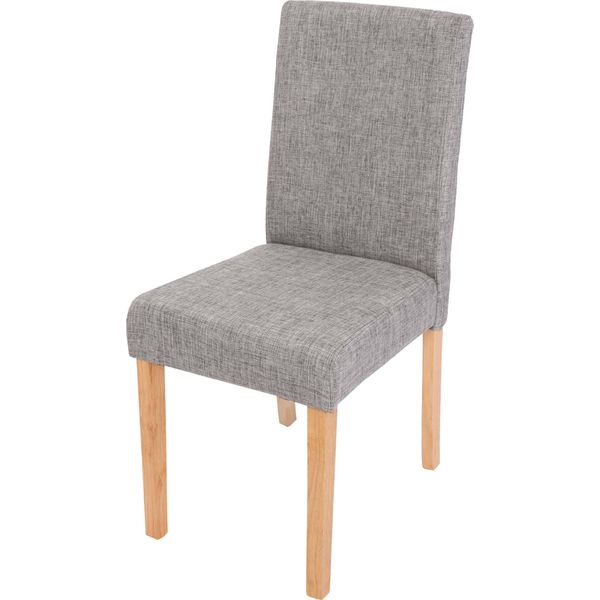 Sedia Da Pranzo Littau, Sedia Da Cucina, Tessuto/Tessuto ~ Grigio, Gambe Chiare-image