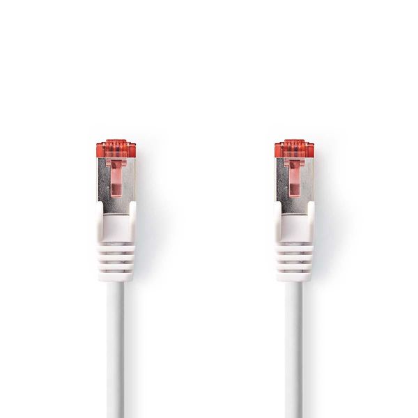 Cavo Di Rete CAT6 | RJ45 Maschio | RJ45 Maschio | S/Ftp | 7,50 M | Rotondo | Lszh | Bianco | Etichetta-image