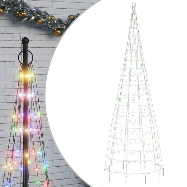 Vidaxl Albero Di Natale A Led Per Pennone 550 Led Multicolore 300 Cm-image
