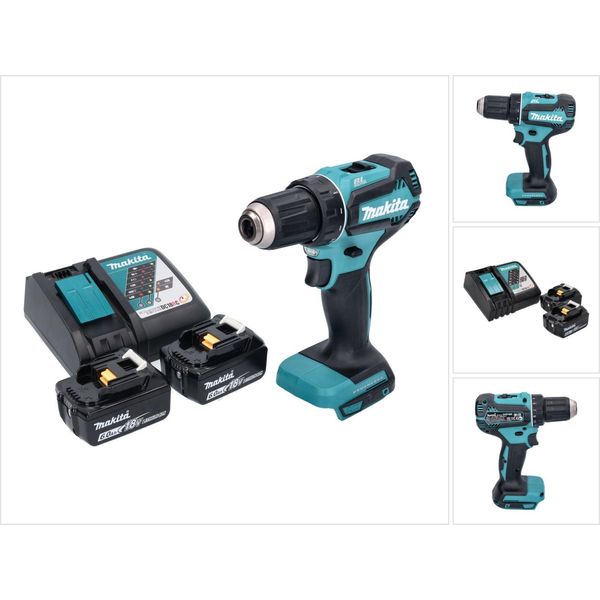 Trapano Avvitatore A Batteria Makita Ddf 485 Rg 18 V 50 Nm Senza Spazzole + 2X Batterie 6,0 Ah + Caricabatterie-image