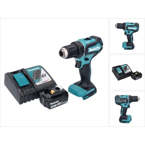 Trapano Avvitatore A Batteria Senza Spazzole Makita Ddf 485 RF1 18 V 50 Nm + 1X Batteria 3,0 Ah + Caricabatterie-image