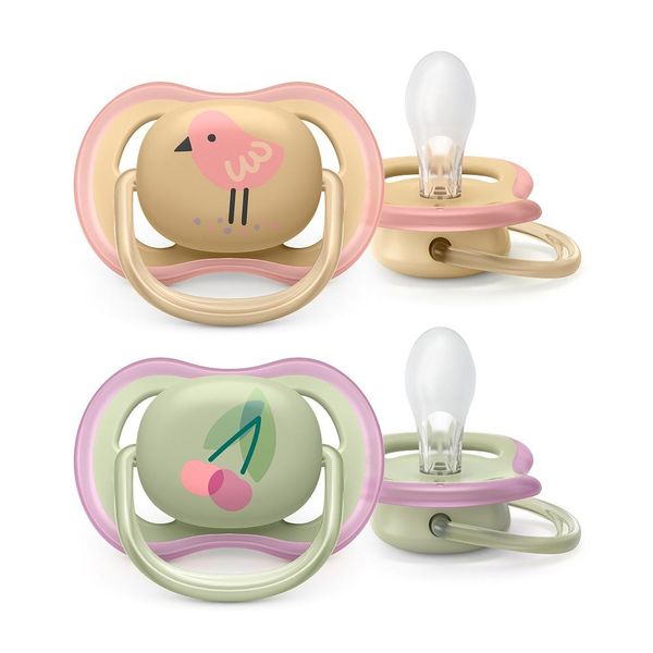 Philips Avent Silicone Soother Ultra Air Animals Bambina 0-6M, Uccello E Ciliegia, , Menta/Ecru-image