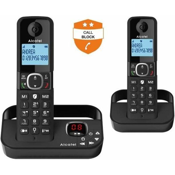 Telefono Cordless Duo Con Segreteria Telefonica Alcatel F860Voiceduonoir-image