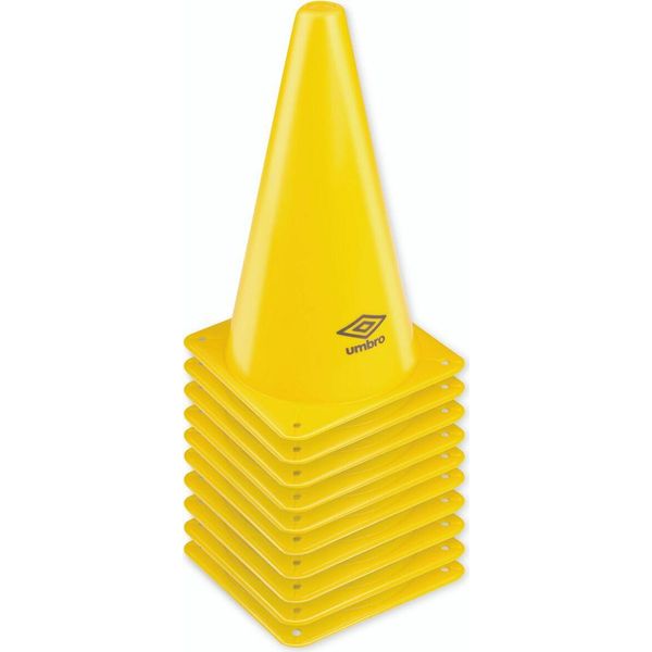 Umbro Piloni 10 Pezzi Materiale Per Allenamento Calcio - Coni - Allenamento Velocità E Agilità - Giallo-image