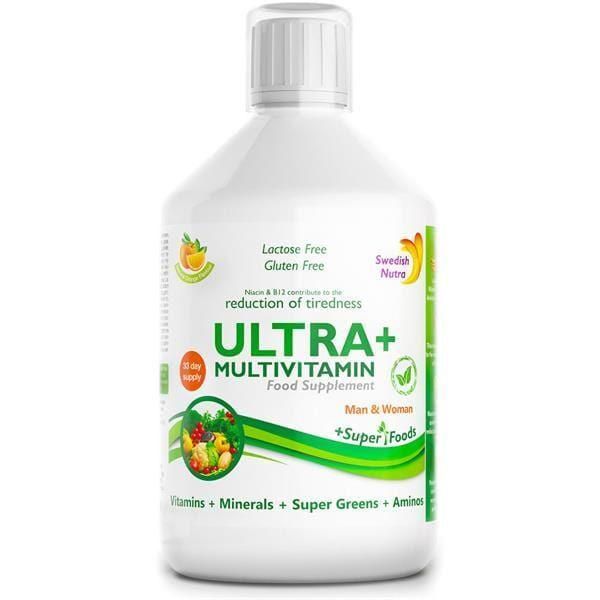 Swedish Nutra® Ultra+ Multivitaminico - Per Un Sistema Immunitario Migliore - Per La Salute E Il Sistema Nervoso - Concentrato Vitaminico Liquido - 500 Ml-image