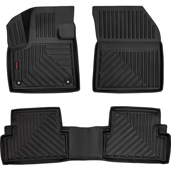 Tappetini Auto In Gomma 3D Wielganizator Per Peugeot 3008 Ii Crossover (2016-) – Neri, Bordo Alto, Set 3 Pz-image