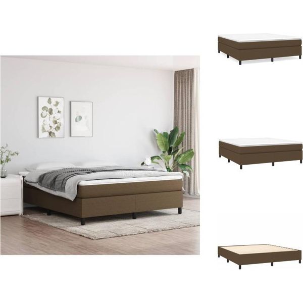 Vidaxl Letto A Molle Insacchettate In Tessuto Marrone Scuro 160X200 Cm - Letti E Strutture Letto-image