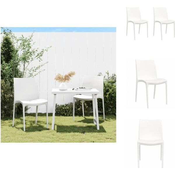 Vidaxl Sedie Da Giardino 2 Pz. Bianco 50X46X80 Cm Polipropilene - Sedie Da Giardino-image