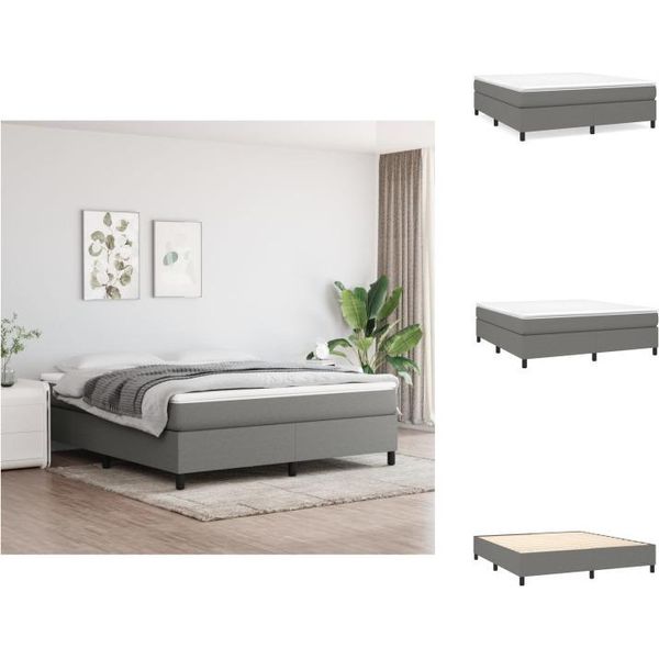 Vidaxl Letto A Molle Insacchettate Grigio Scuro 160X200 Cm In Tessuto - Letti E Strutture Letto-image