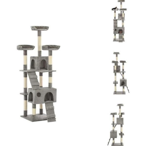 Vidaxl Tiragraffi Per Gatti Con Tiragraffi In Sisal 170 Cm Grigio - Tiragraffi-image