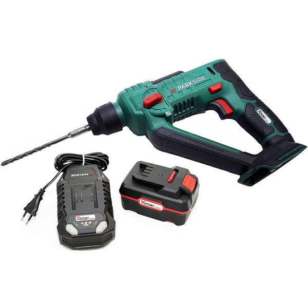 Parkside® Martello Perforatore A Batteria Da 20 V / Martello Perforatore Pabh 20-Li Incl. Batteria (4 Ah) E Caricabatteria (4,5 A)-image