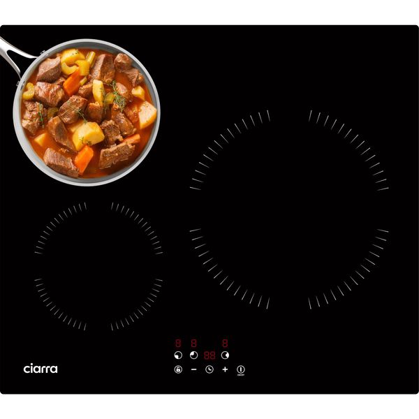 Ciarra Piano Cottura A Induzione 3 Zone Da Incasso 9 Livelli Timer 5600 Watt VM3BIH-A-image