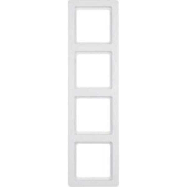 Berker 10146089 Cornice A 4 Ingressi Q.1, Bianco Polare Vellutato-image