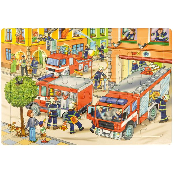Eduplay 120407 Puzzle Dei Vigili Del Fuoco, Colorato, 35 Pezzi (1 Set)-image