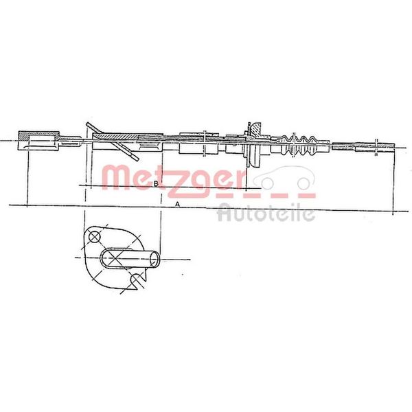 Cavo Di Azionamento Frizione 776Mm Metzger Per Fiat Cinquecento (170_)-image