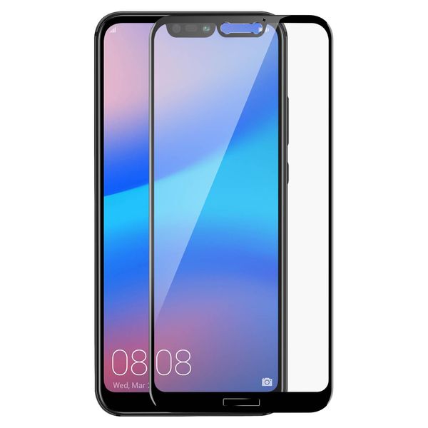 Avizar, Vetro Protettivo 9H Per Huawei P20 Lite Con Bordo Nero, Nero Trasparente-image