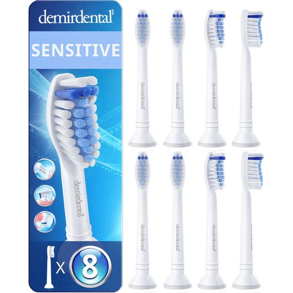 8 Spazzolini Demirdental Sensitive Per Philips Sonicare | Bianco-image