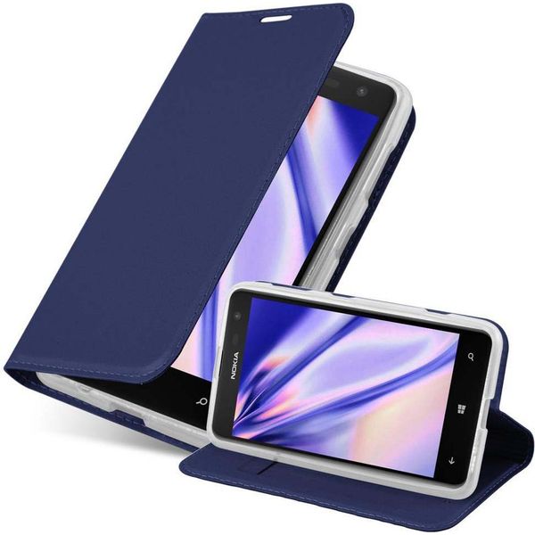 Cadorabo Custodia Per Cellulare Per Nokia Lumia 625 Custodia Protettiva In Blu Cover Etui Book Case Booklet-image