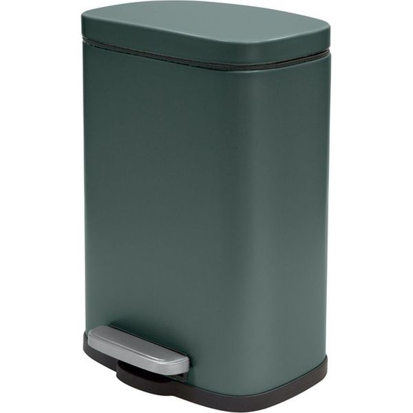 Cestino Per Cosmetici Spirella Da 5 Litri In Acciaio Inox Con Chiusura Ammortizzata E Cestino Interno "Akira"" Cestino Per Bagno Cestino Per Rifiuti Con Chiusura Ammortizzata Verde Scuro"-image