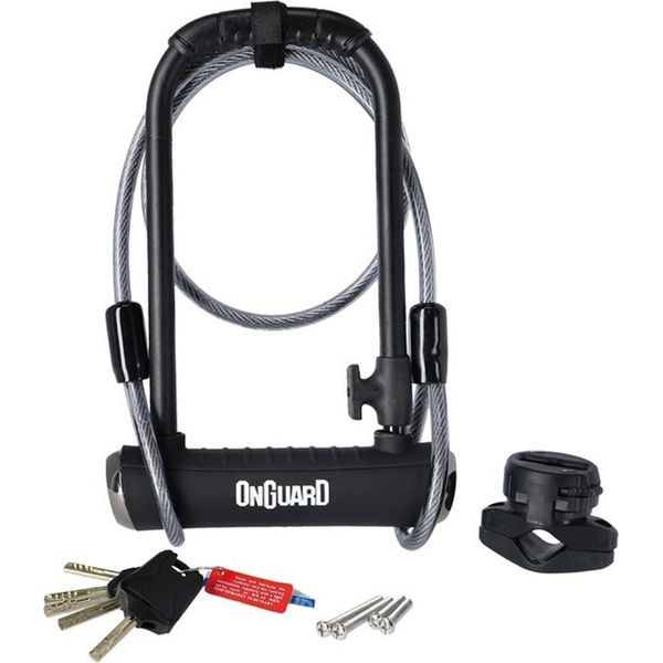 Onguard U-Lock Pitbulll Dt 8005X 115 X 230 Mm, Ø 14 Mm, Con Cavo E Supporto, Nero-image