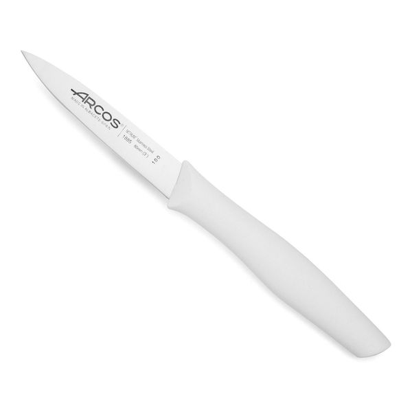 Coltello Mondador Arcos Nova 188524 In Acciaio Inox E Polipropilene Mango, Lama Bianca 8,5 Cm Con Coprilama E Scatola Da Esposizione-image