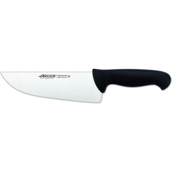 Coltello Da Macellaio Arcos Colore - Prof 295925 Acciaio Inox Nitrum E Mango Ergonomico Polipropilene Nero E Lama Da 20 Cm, Vetrinetta-image