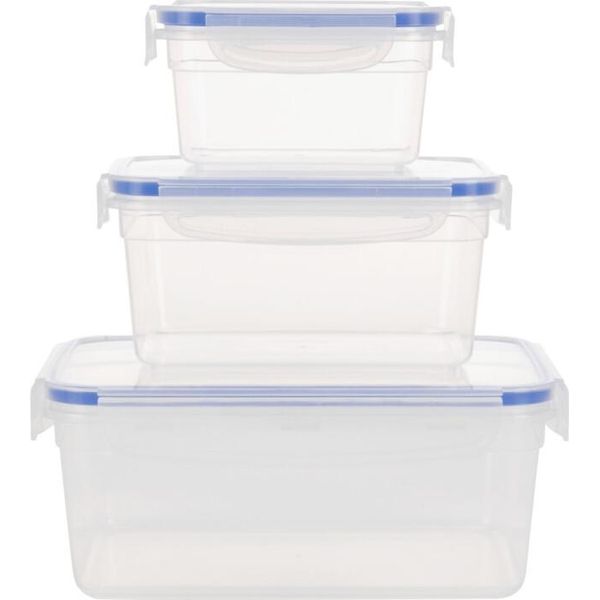 Set Di Pentole Excellent Houseware Da 3 Pezzi, Polipropilene/Silicone, 500/900/1500 Ml, Trasparente-image