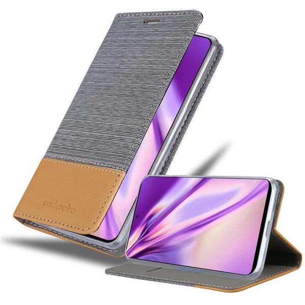 Cadorabo Custodia Per Samsung Galaxy A51 4G / M40S Cover Protettiva In Grigio Custodia Per Cellulare Custodia A Libro Cover-image