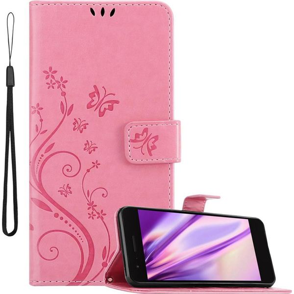 Cadorabo Cover Per Lg K8 2018 / K9 2018 Cover Protettiva In Rosa Cover Protettiva Cover Per Cellulare Cover Fiori Custodia Fiore-image