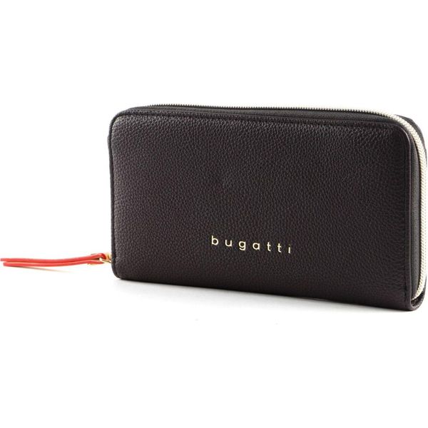 Bugatti Portafoglio Ella Ladies Zip Around Wallet Darkbrown Marrone-image