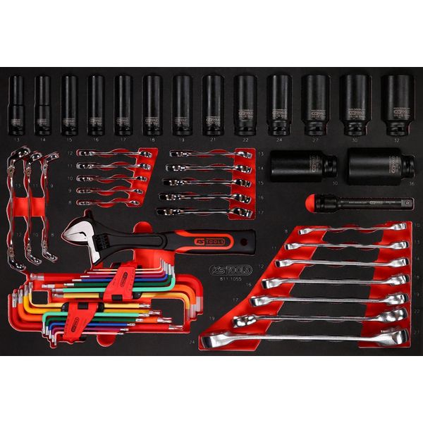Ks Tools Set Di Chiavi E Bussole Con Inserto In Schiuma 55 Pezzi 811-image