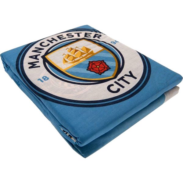 Set Di Biancheria Da Letto Reversibile "Pulse"" Del Manchester City Fc BS2437 (Letto Matrimoniale) (Blu/Bianco)"-image