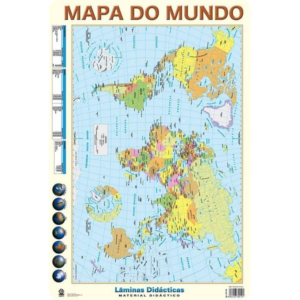 Erik Editores Mappa Del Mondo Poster Didattico In Portoghese Formato Unico-image