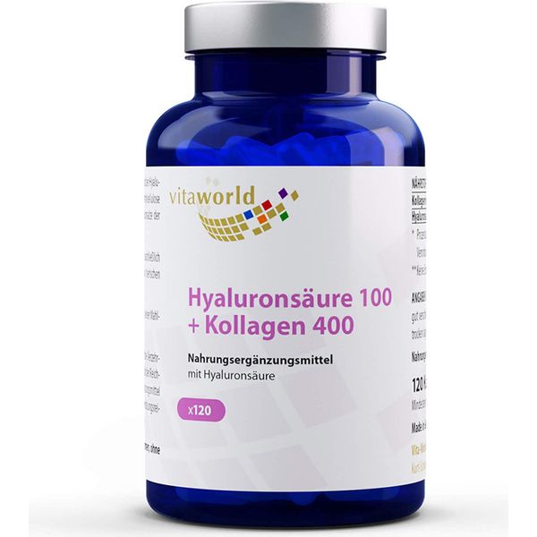 Vita World Acido Ialuronico 100 + Collagene 400 Capsule, 120 Capsule-image