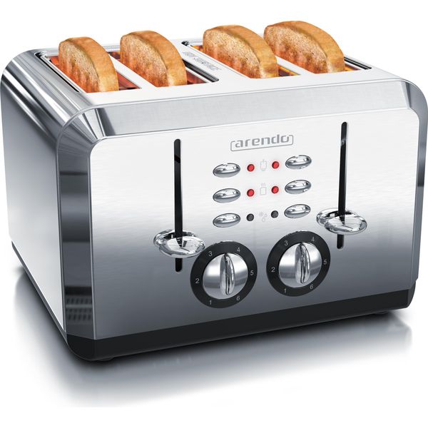 Tostapane Arendo Per 4 Fette, 1630 W, Automatico, Acciaio Inox, Involucro Termoisolante A Doppia Parete, Argento-image