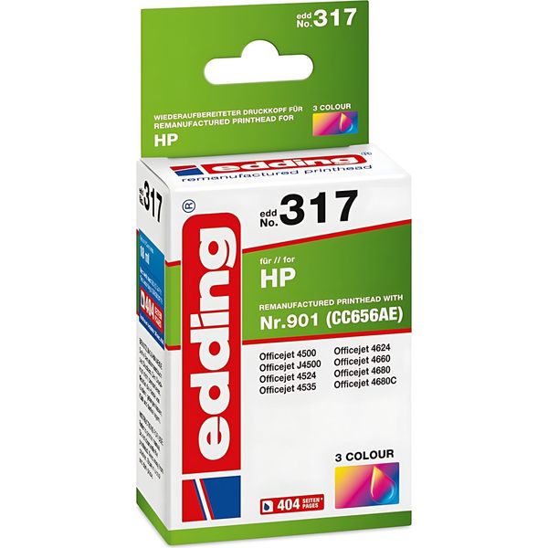 Edding EDD-317 Cartuccia Per Stampante 1 Pezzo(I) Ciano Compatibile-image