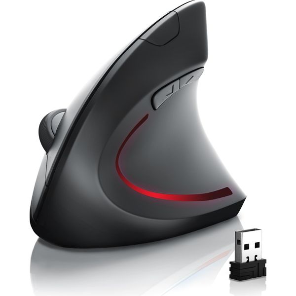 Mouse Verticale Senza Fili Csl Dal Design Ergonomico - Prevenzione Del Braccio Del Mouse / Gomito Del Tennista (Rsi)-image