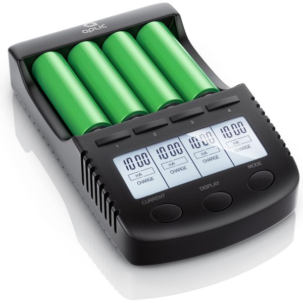 Caricabatterie Aplic 1000 Ma, Per Batterie Ricaricabili, Con Porta Di Ricarica Usb Per Batterie Ricaricabili Li-Ion / 18650 / Ni-Mh / Ni-Cd-image