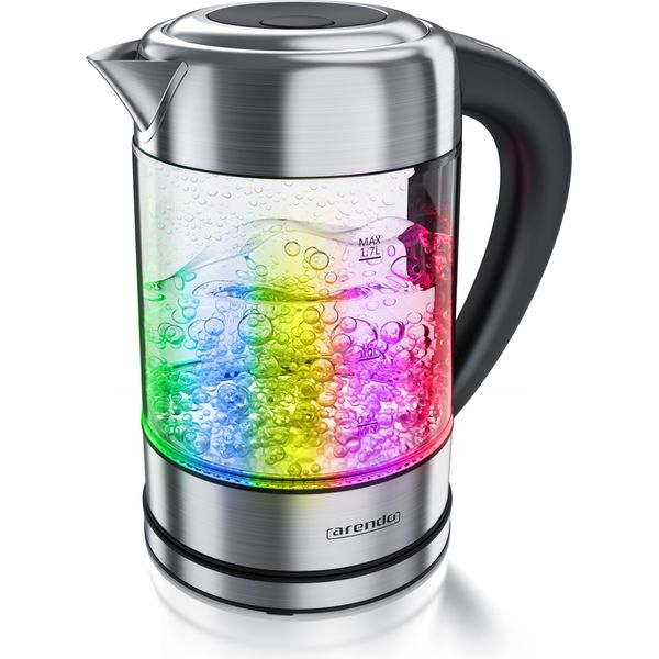 Bollitore Arendo 1,7 L, 2200 W, Acciaio Inox Con Corpo In Vetro, Selezione Della Temperatura 40°C - 100°C, Funzione Di Ebollizione-image