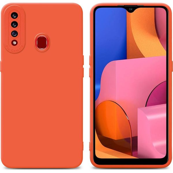 Cadorabo Cover Per Samsung Galaxy A20S Cover Protettiva In Silicone Tpu Arancione Custodia Per Telefono Cellulare-image