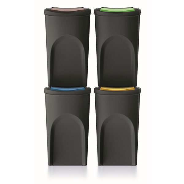 Keden Sortibox Set Di Bidoni Impilabili Per Il Riciclaggio (4, 35L)-image