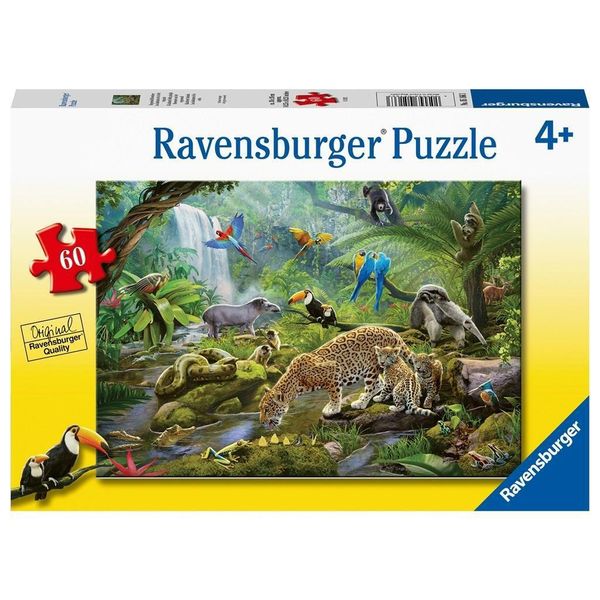 Ravensburger Animali Della Foresta Pluviale Puzzle 60 Pezzi-image