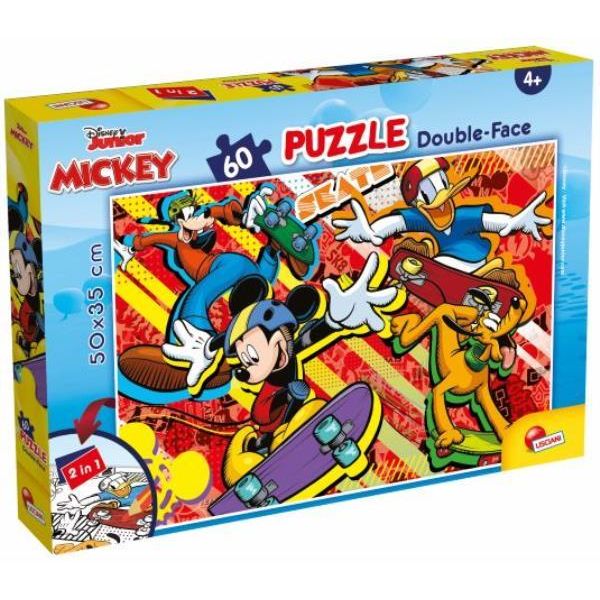 Puzzle Bifacciale 60El. 50X35Cm Mickey Mouse. 86535 Lisciani P12-image
